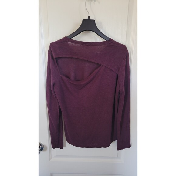 Women's A.L.C. Linen Cut Out Back Long Sleeve Shirt - Picture 2 of 4